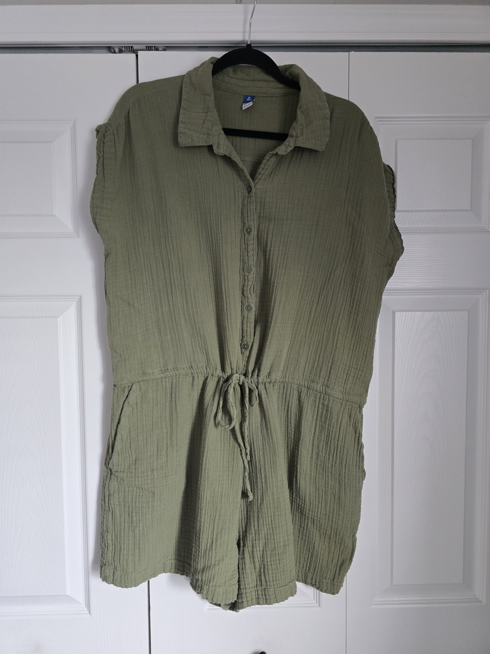 Old Navy Olive Green Short-Sleeve Jumpsuit Romper